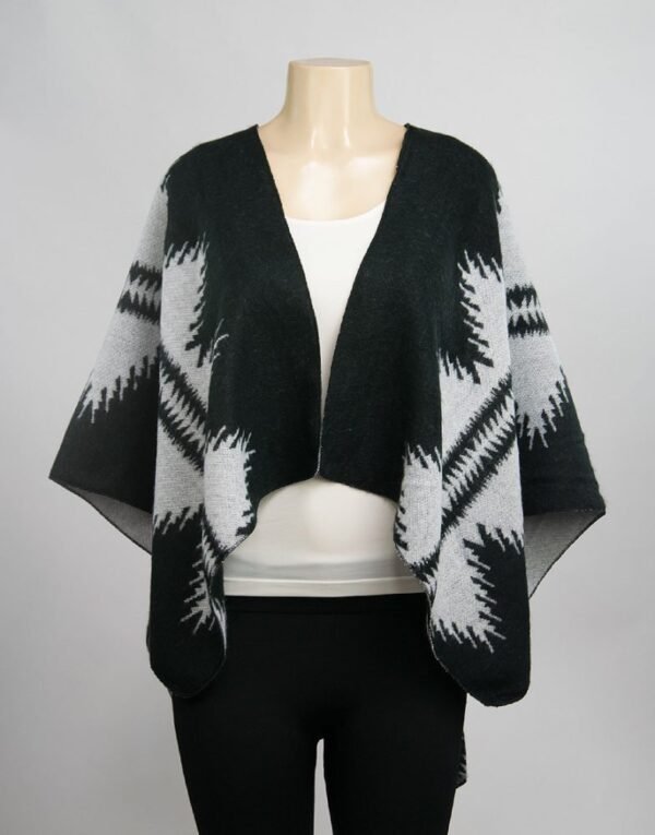 COLOR BLOCK BLANKET PONCHO - Image 2