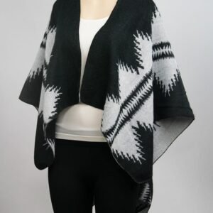 COLOR BLOCK BLANKET PONCHO