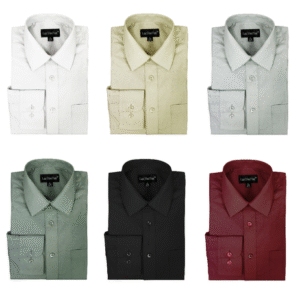 MEN'S LONG SLEEVE BUTTON DOWN DRESS SHIRT SPREAD COLLAR